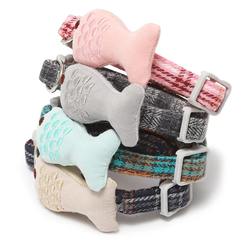 Wholesale Pet Cat Collar with Fish Cute Plaid Cat Dog Collar Neck Strap Adjustable Buckle Kitten Puppy Pet Animal Accessories, 4 colors
Wholesale Pet Cat Collar with Fish Cute Plaid Cat Dog Collar Neck Strap Adjustable Buckle Kitten Puppy Pet Animal Accessories, 4 colors