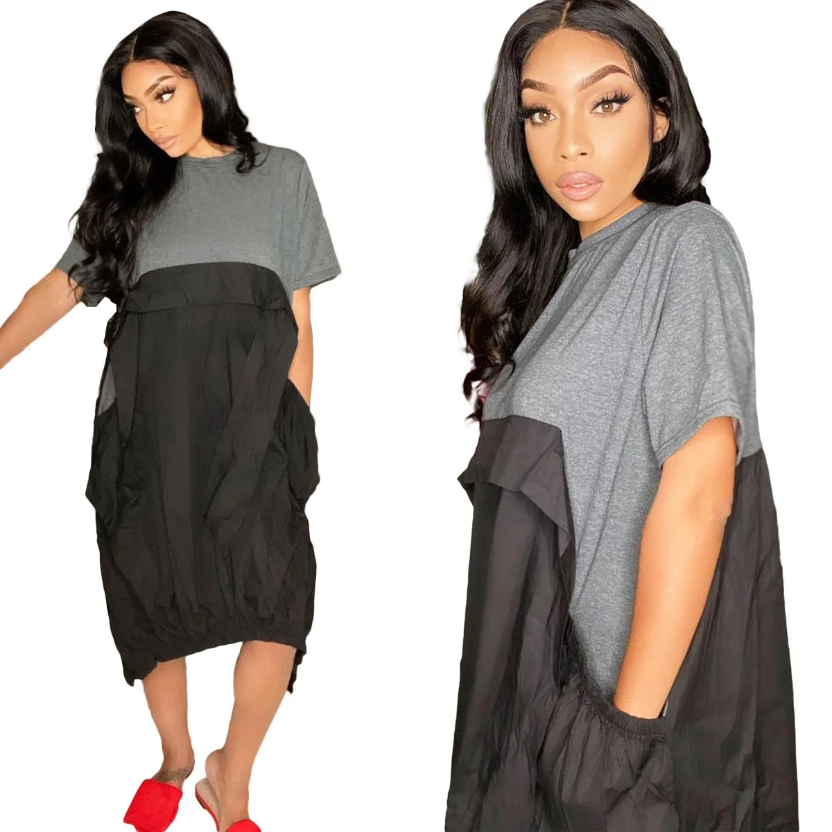 2021 trendy cotton comfortable loose fit women short sleeve casual dress with pocket design summer new fashion
2021 trendy cotton comfortable loose fit women short sleeve casual dress with pocket design summer new fashion