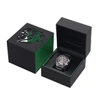Unique Black-Red Customized Leather Organizer Collection Square Men Watch Packaging Display Case Box