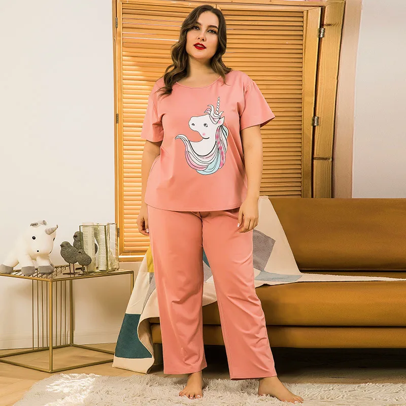 Wholesale Manufacture Unicorn Plus Size Low MOQ Low Price Cotton Homewear Pajamas Set Women Sleepwear, Customized color
Wholesale Manufacture Unicorn Plus Size Low MOQ Low Price Cotton Homewear Pajamas Set Women Sleepwear, Customized color