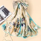 Fashion rayon artificial silk butterfly print shawl women scarf hijab