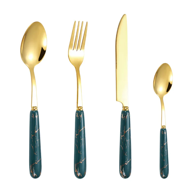 Nordic gold mix cutlery set for hotel Restaurant 18/10 Stainless Steel Ceramic Handle Cutlery
Nordic gold mix cutlery set for hotel Restaurant 18/10 Stainless Steel Ceramic Handle Cutlery