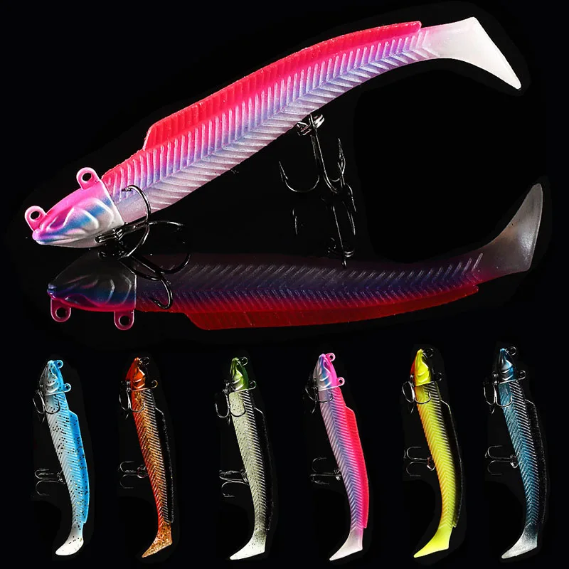 China fishing silicone bass hooked leurre de pche black minnow soft lure 14g/120mm RE03 jig head inside Pesca soft shad
China fishing silicone bass hooked leurre de pche black minnow soft lure 14g/120mm RE03 jig head inside Pesca soft shad
