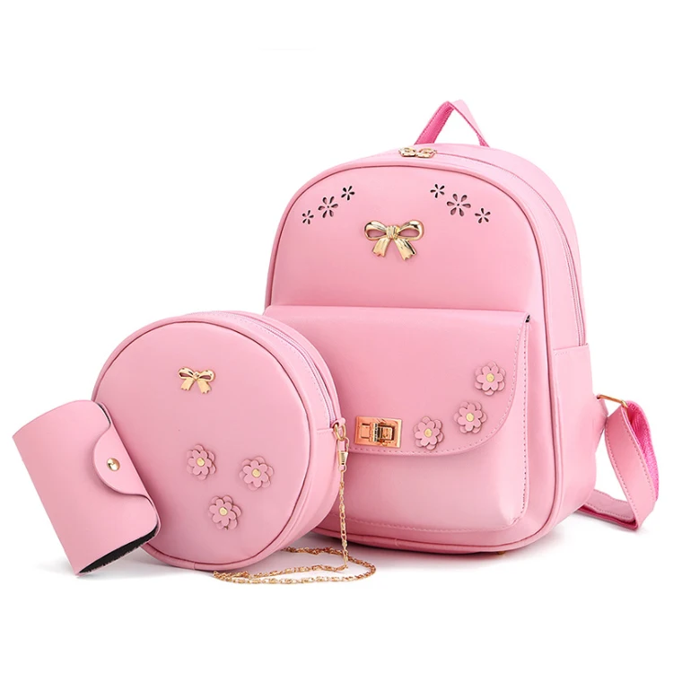 New Design mochilas PU Leather Backpack Hollow out Flower Sweet School Bags 3PCS Set Backpacks With Lock For Girls
New Design mochilas PU Leather Backpack Hollow out Flower Sweet School Bags 3PCS Set Backpacks With Lock For Girls