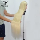 Cuticle Virgin Brazilian 40 Inch Human Hair Wigs 613 Blonde Straight Wigs