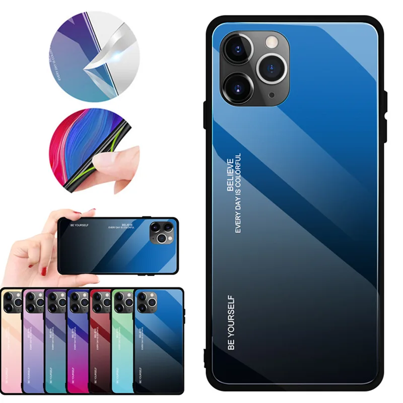 OEM Custom Tempered Glass 9H Scratch Resistant Shockproof Phone Case For iPhone 11 Pro XR X XS Max, Mix colors
OEM Custom Tempered Glass 9H Scratch Resistant Shockproof Phone Case For iPhone 11 Pro XR X XS Max, Mix colors