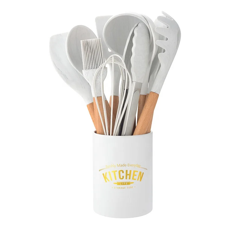 11 piece marble silicone kitchen cooking tools wood handle silicone kitchen utensil with holder, Marble pattern
11 piece marble silicone kitchen cooking tools wood handle silicone kitchen utensil with holder, Marble pattern