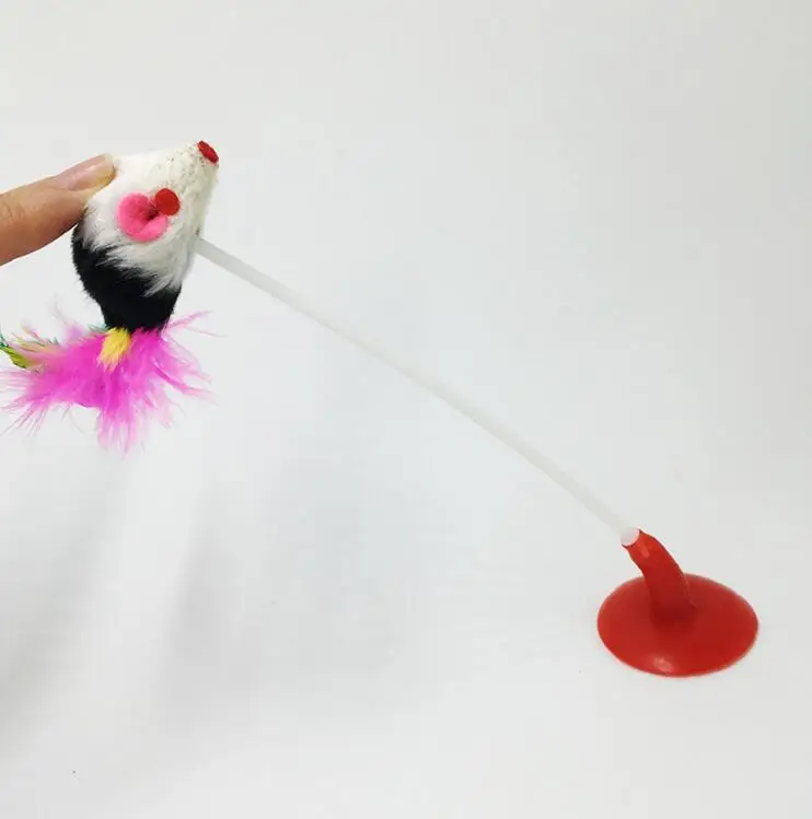 Colorful feather plush pet toys mouse cat Teaser Toys