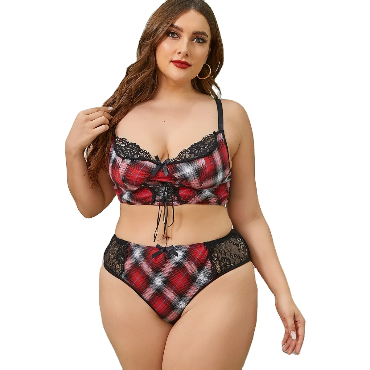 Private Label 2 Piece Plus Size 3Xl Teen Girls Sexy Red Plaid Lingerie Big women Lace Mesh Transparent Lingerie For Fat Ladies
Private Label 2 Piece Plus Size 3Xl Teen Girls Sexy Red Plaid Lingerie Big women Lace Mesh Transparent Lingerie For Fat Ladies