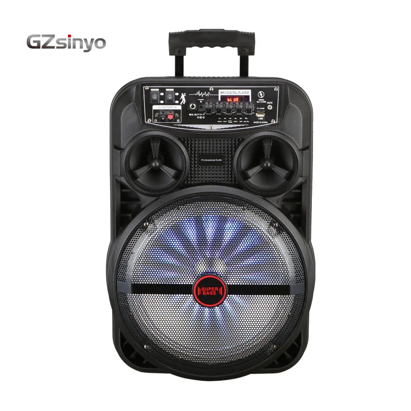 Wholesale rechargeable battery 12 inch woofer trolley karaoke blue tooth speaker wireless, Black
Wholesale rechargeable battery 12 inch woofer trolley karaoke blue tooth speaker wireless, Black