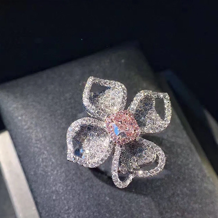 Wholesale Women Fashion Cooktail Flower Diamond Ring Pink Tourmaline Flower Bloom Ring, Picture
Wholesale Women Fashion Cooktail Flower Diamond Ring Pink Tourmaline Flower Bloom Ring, Picture