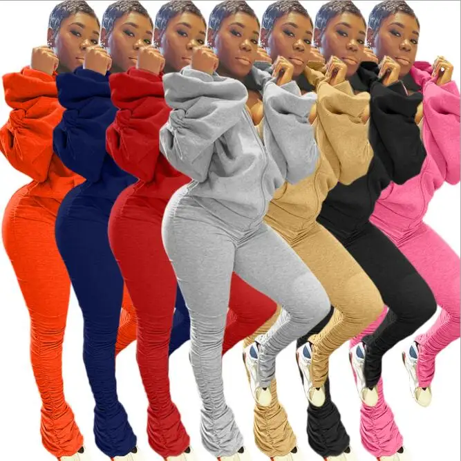 2021 Women Two Piece Fall Sets Puff Sleeve Backless Sexy 2 Piece Stacked Pants Set Split Sport Tracksuits For Women
2021 Women Two Piece Fall Sets Puff Sleeve Backless Sexy 2 Piece Stacked Pants Set Split Sport Tracksuits For Women