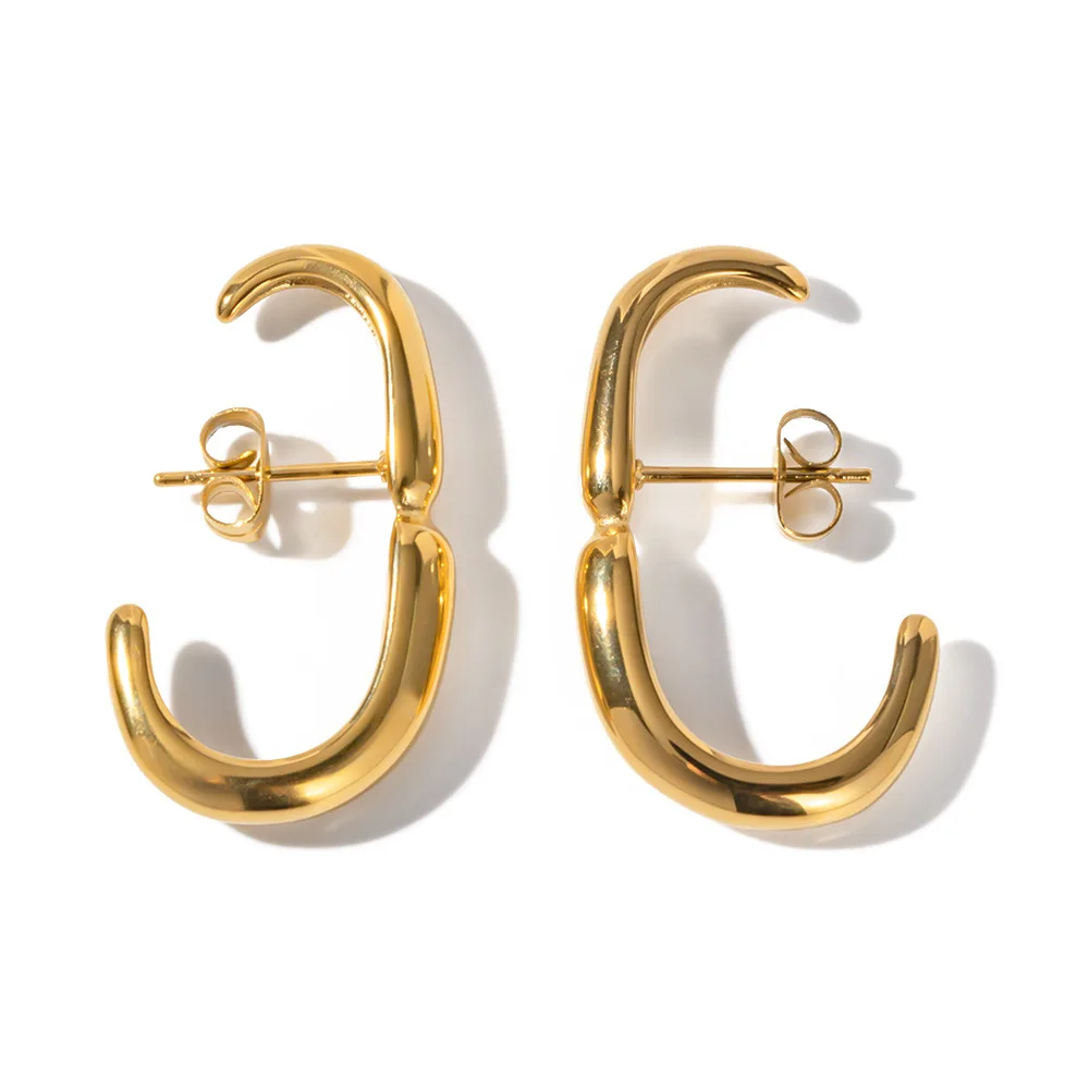 Popular Design Letter Jewelry PVD Gold Plated Stainless Steel Earrings For Lady Stocks Selling Geometric Stud Earring Jewelry
Popular Design Letter Jewelry PVD Gold Plated Stainless Steel Earrings For Lady Stocks Selling Geometric Stud Earring Jewelry