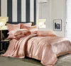 Satin silk jacquard openwork Printed four piece ffull/queen/king sheet sets bedding set luxury