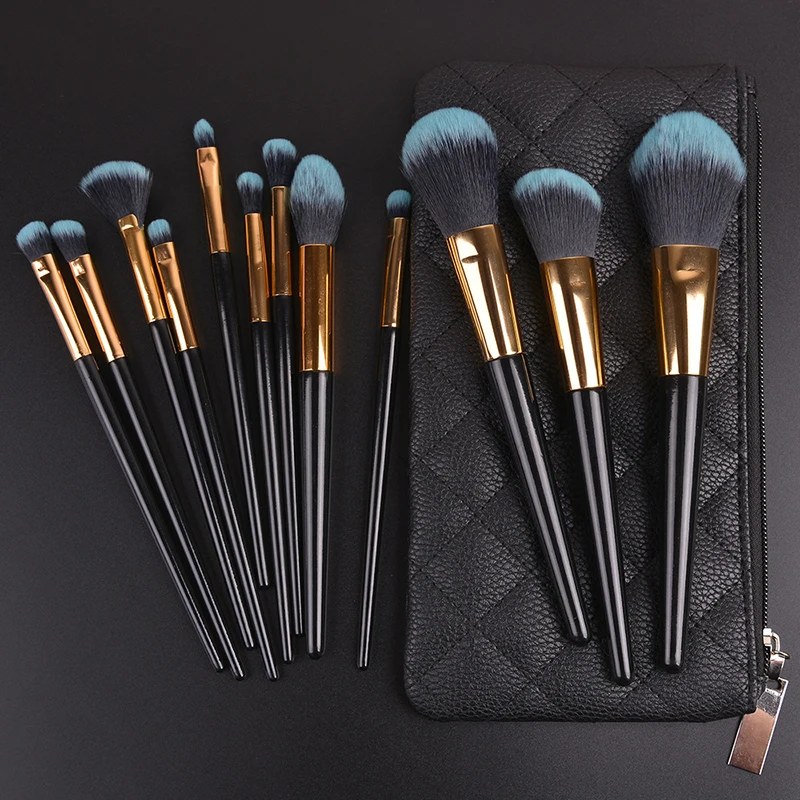 Wholesale 12 Pieces Makeup Brush Leather Bag Packaging Set Eye Shadow Black Makeup Brush Set, As picture
Wholesale 12 Pieces Makeup Brush Leather Bag Packaging Set Eye Shadow Black Makeup Brush Set, As picture