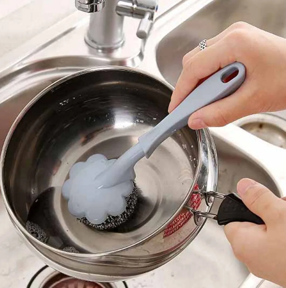 BBA233 Long-stalked Plum Cleaning Ball Brush with Handle Home Kitchen Stainless Steel Wire Ball Pot Brush, More colors
BBA233 Long-stalked Plum Cleaning Ball Brush with Handle Home Kitchen Stainless Steel Wire Ball Pot Brush, More colors