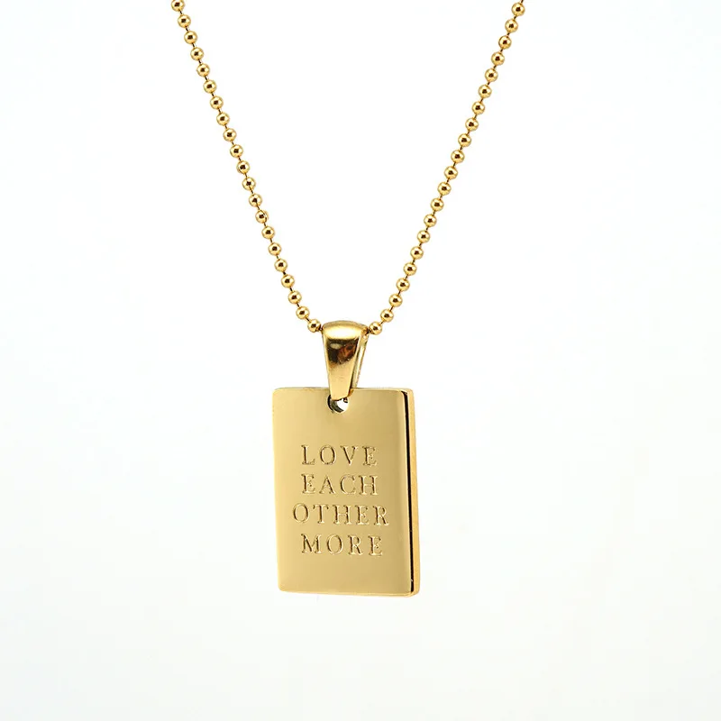 Custom Stainless Steel 18K 14K Gold Jewelry Personalized Pendant Tags Simple Necklace OEM/ODM Design
Custom Stainless Steel 18K 14K Gold Jewelry Personalized Pendant Tags Simple Necklace OEM/ODM Design