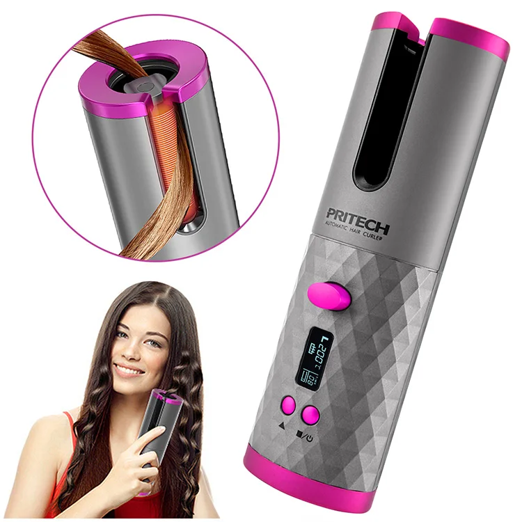 PRITECH Temperature Control LCD Display 2 in 1 Portable Rechargeable Wireless Automatic Hair Curler
PRITECH Temperature Control LCD Display 2 in 1 Portable Rechargeable Wireless Automatic Hair Curler