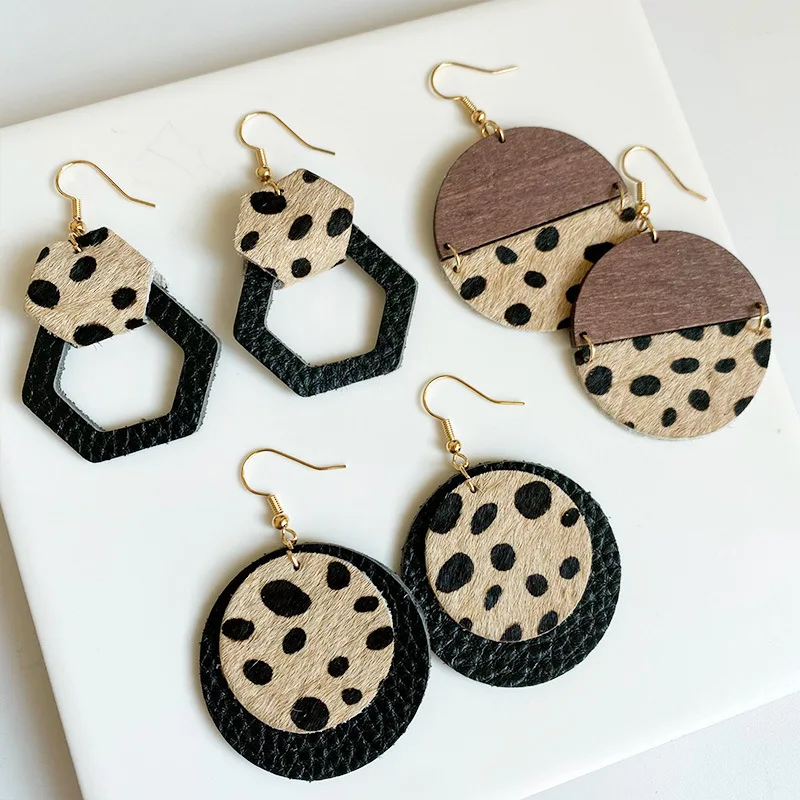 Fashion Splicing Wood Leather Earrings for Women Horse Hair Leopard Round Pendant Dangle Earrings, Colorful
Fashion Splicing Wood Leather Earrings for Women Horse Hair Leopard Round Pendant Dangle Earrings, Colorful