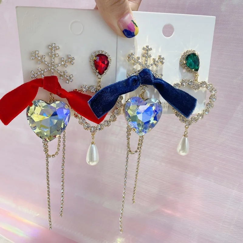Fashion Winter Flocking Bowknot Drop Earrings For Women Girls Crystal Snowflake Heart Pendientes Christmas Jewelry
Fashion Winter Flocking Bowknot Drop Earrings For Women Girls Crystal Snowflake Heart Pendientes Christmas Jewelry