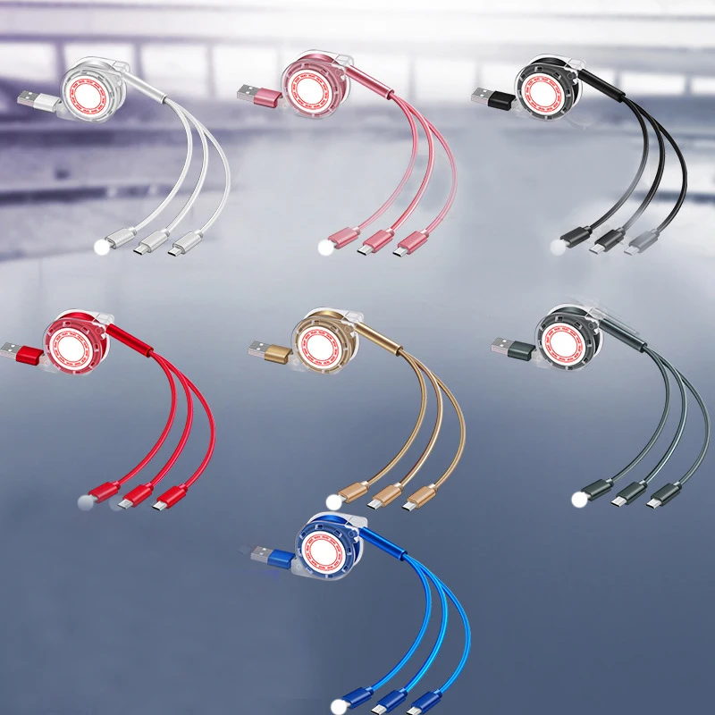 New Crystal shell telescopic 3 in 1 usb Android Type-C phone charging cable LOGO customized data cable, As picture
New Crystal shell telescopic 3 in 1 usb Android Type-C phone charging cable LOGO customized data cable, As picture