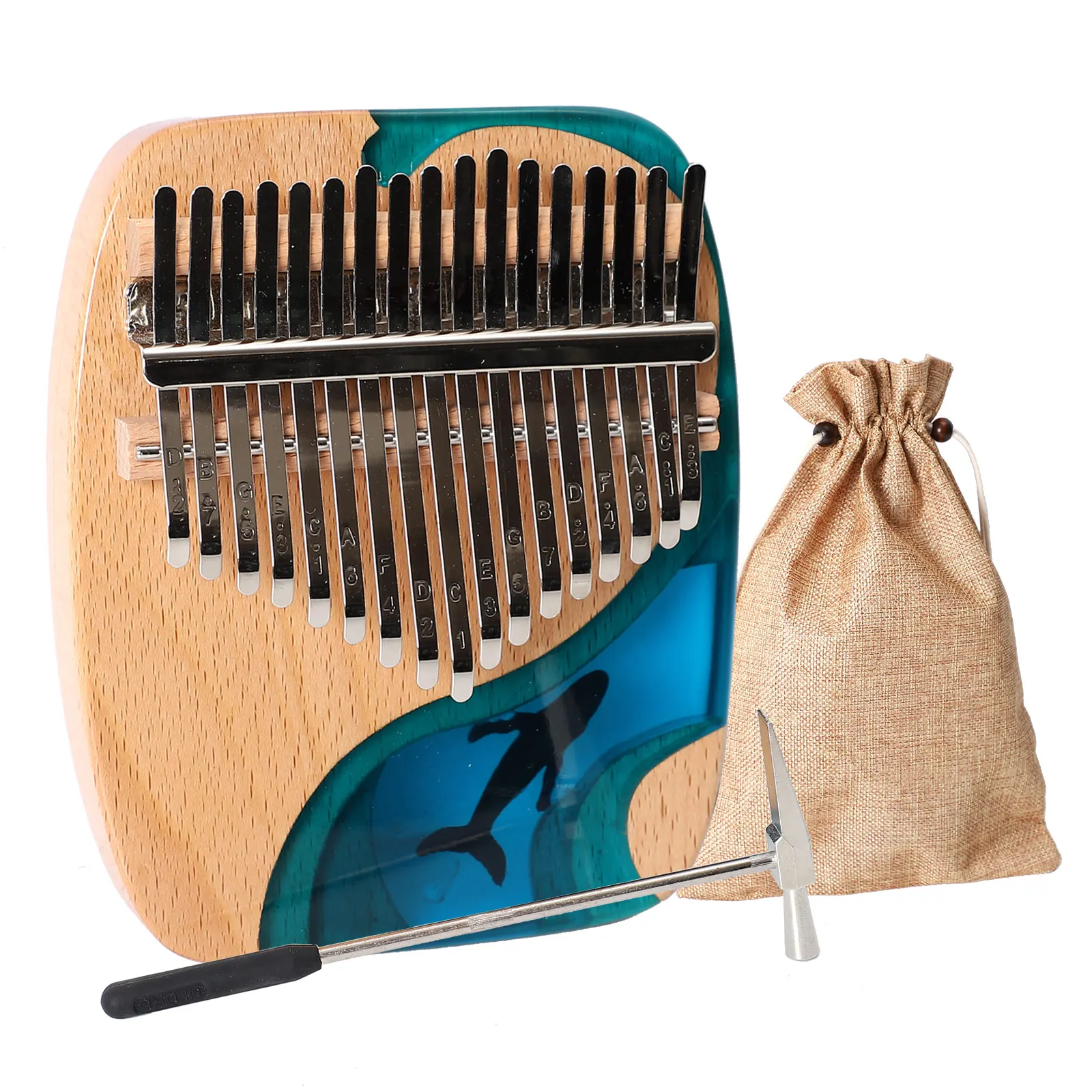 New popular Kalimba wholesale and customizable Wooden 17 keys this year's most popular musical instrument Kalimba, Blue 
New popular Kalimba wholesale and customizable Wooden 17 keys this year's most popular musical instrument Kalimba, Blue