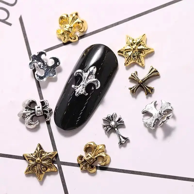 Wholesale 6 Slot/card Nail Cross Charm Vintage Gold Metal Alloy Rod 3D Nail Art Supplies Nail Charms
Wholesale 6 Slot/card Nail Cross Charm Vintage Gold Metal Alloy Rod 3D Nail Art Supplies Nail Charms