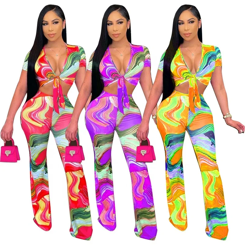 MT132-221 clothing wholesale New Casual Knot Design tie dye color Two-piece Pants Set women clothing sets
MT132-221 clothing wholesale New Casual Knot Design tie dye color Two-piece Pants Set women clothing sets