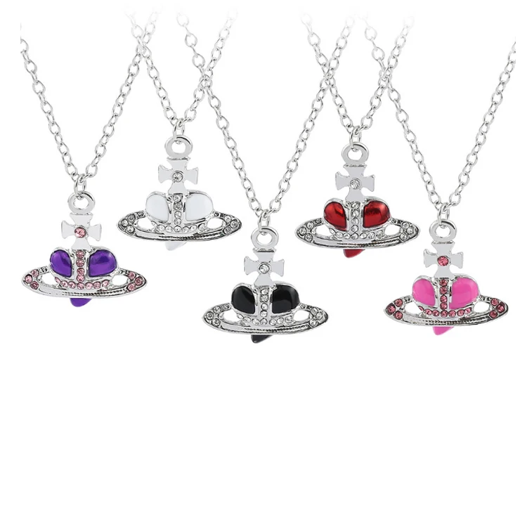 2021Trendy Women Jewellery Chains Fashion Saturn Pendant Necklace Rhinestone Heart Charm Necklace, Silver
2021Trendy Women Jewellery Chains Fashion Saturn Pendant Necklace Rhinestone Heart Charm Necklace, Silver