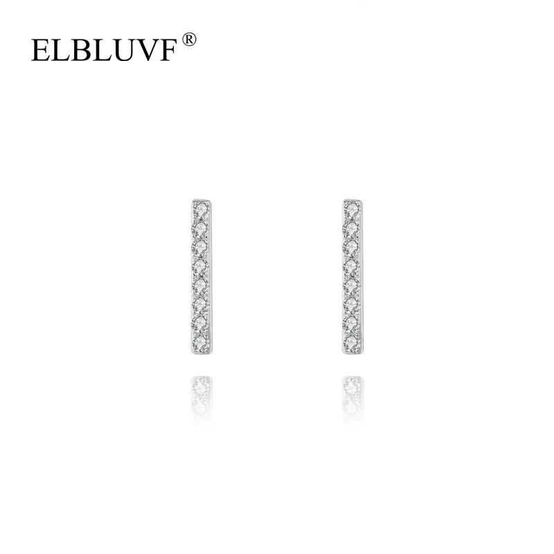 ELBLUVF Free Shipping Fashion White Zircon Stone S925 Sterling Silver Bar Stud Earrings For Women
ELBLUVF Free Shipping Fashion White Zircon Stone S925 Sterling Silver Bar Stud Earrings For Women