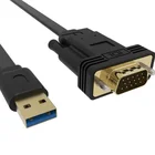 USB 3.0 to VGA Male Flat Cable Connector Power Adapter