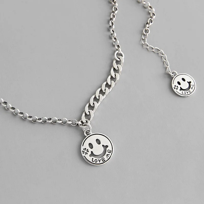 Individual S925 Sterling Silver Chain Jewelry Retro Smiling Face Charm Chain Female Necklace
Individual S925 Sterling Silver Chain Jewelry Retro Smiling Face Charm Chain Female Necklace