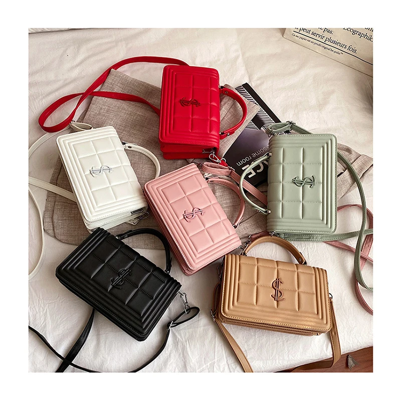 Portable Plaid Metal Letters Chain Totes Women Luxury Branded Designer Shoulder Messenger Bag Fashion Lattice Handbags Purse
Portable Plaid Metal Letters Chain Totes Women Luxury Branded Designer Shoulder Messenger Bag Fashion Lattice Handbags Purse