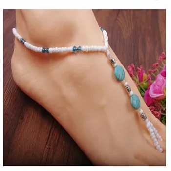 Turquoise Pearl Bead Barefoot Sandal Foot Toe Ring Jewelry WEDDING Beach Anklet, As photo show
Turquoise Pearl Bead Barefoot Sandal Foot Toe Ring Jewelry WEDDING Beach Anklet, As photo show