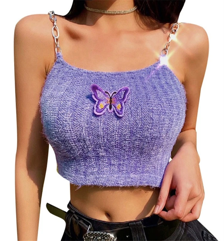LY_27001L Fashionable wholesale custom clothing 2021 summer fashion lady chain strap crop top
LY_27001L Fashionable wholesale custom clothing 2021 summer fashion lady chain strap crop top