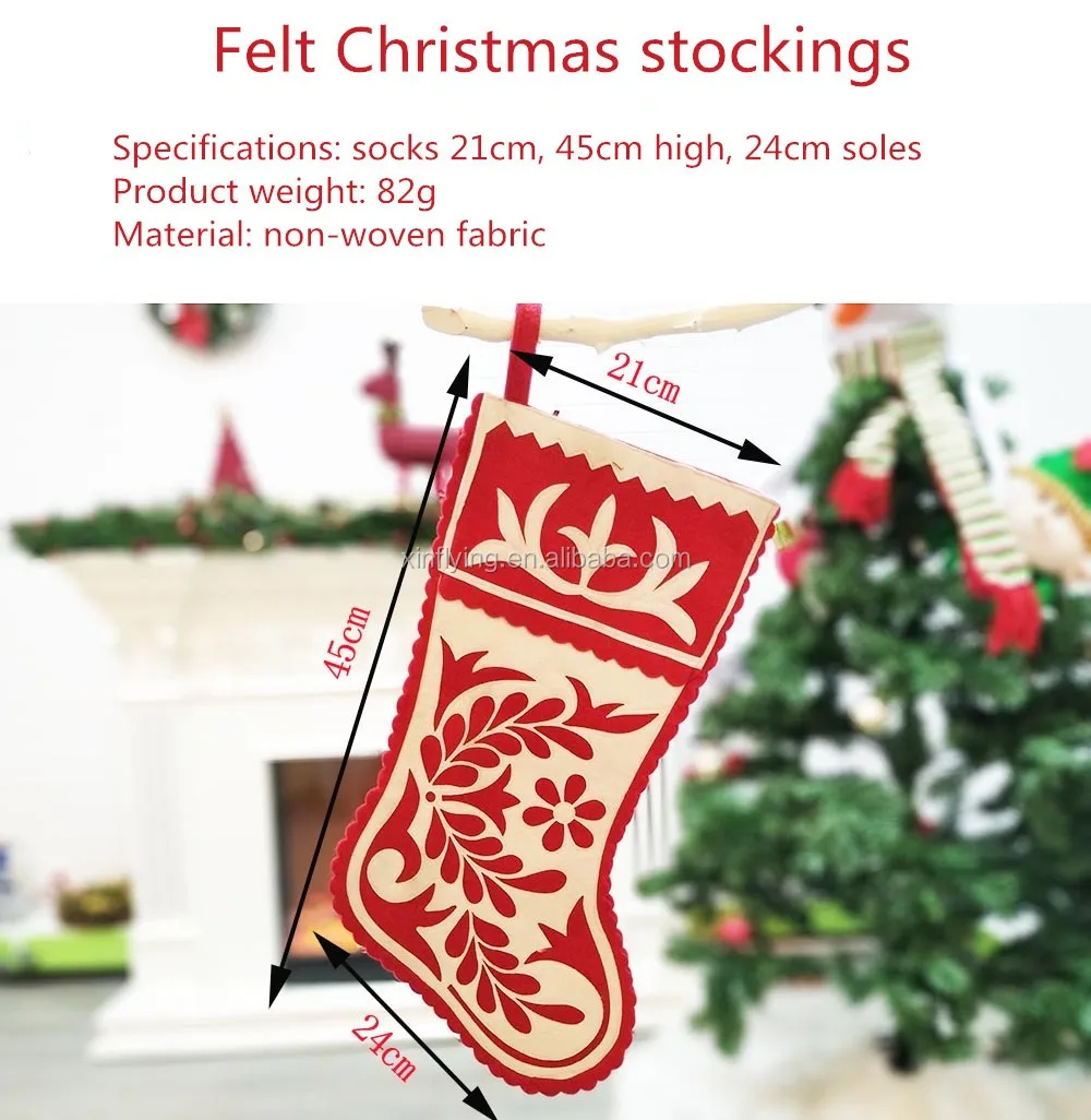 bag sock personalised decoration large felt non-woven christmas