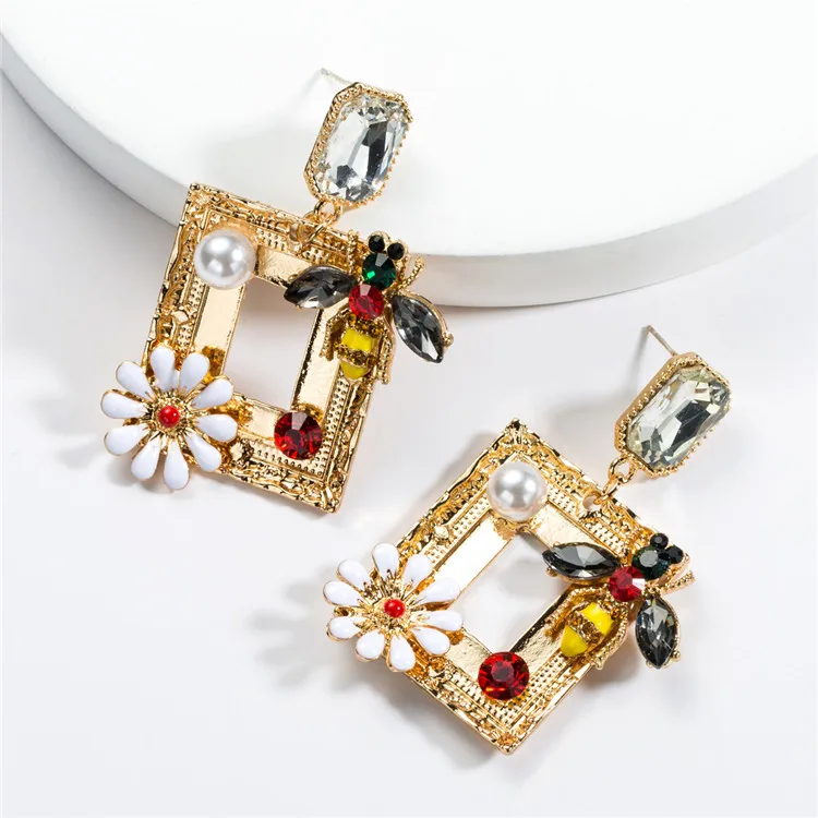 Square Hoop Geometric Statement Bohemian Acrylic Women Flower Stud Earrings, Picture shows
Square Hoop Geometric Statement Bohemian Acrylic Women Flower Stud Earrings, Picture shows