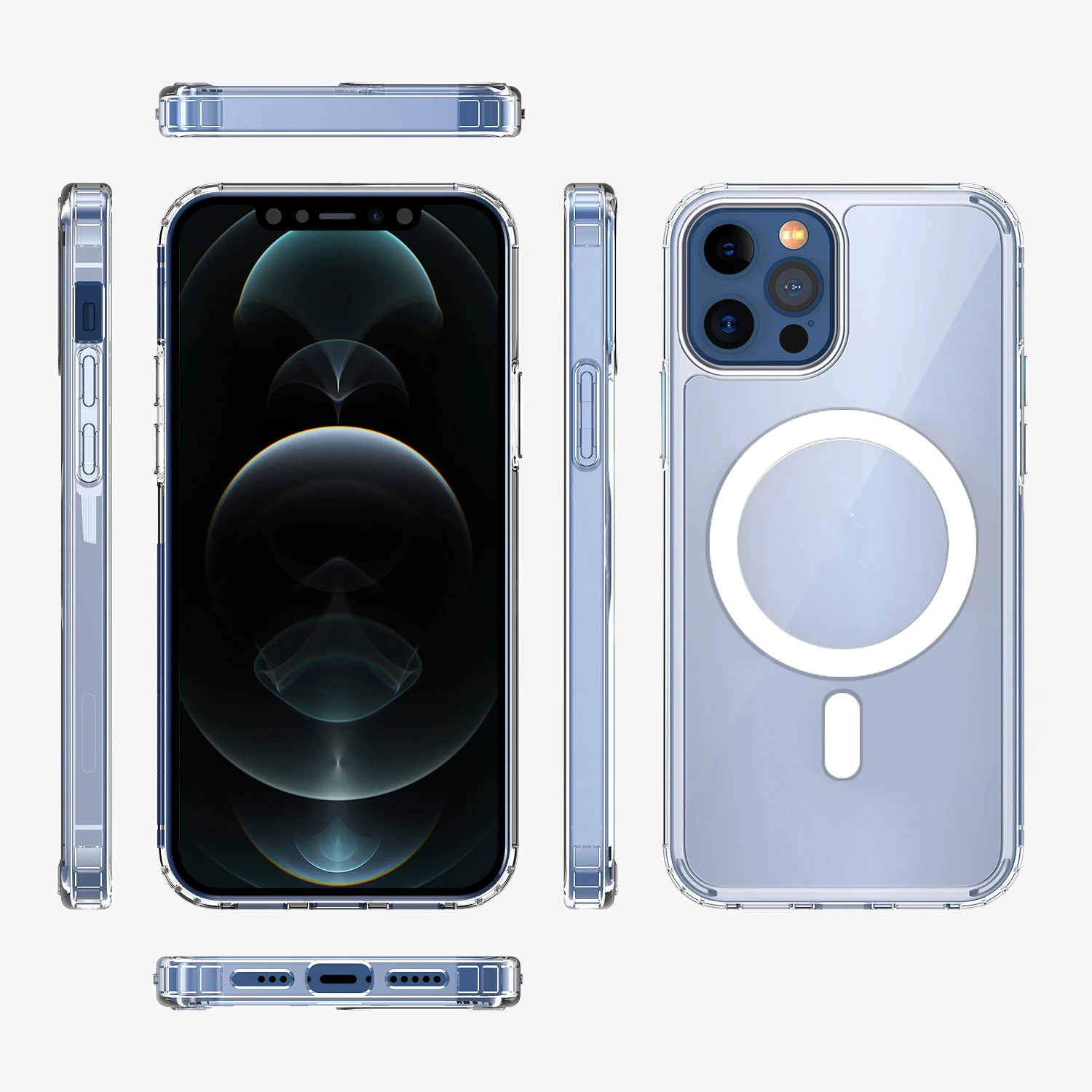For iPhone 12/Pro clear case for phone with magnet pc phone case shockproof soft tpu phone case support retail package, Transparent
For iPhone 12/Pro clear case for phone with magnet pc phone case shockproof soft tpu phone case support retail package, Transparent