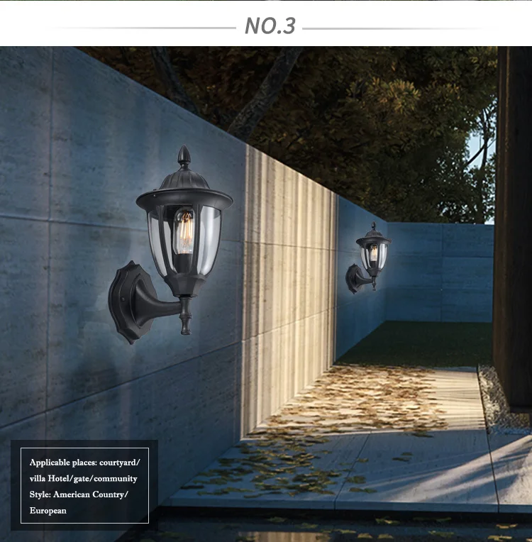Wholesale Spot Luxury Black Outdoor Garden Balcony Decor Wall Lamp