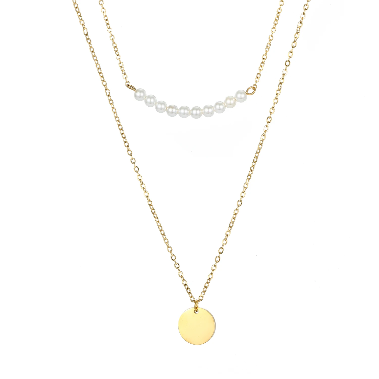 JUJIE New Simple Pearl Tiered Necklace Round Pendant Stainless Steel Necklace Ladies Jewelry Gift Customization
JUJIE New Simple Pearl Tiered Necklace Round Pendant Stainless Steel Necklace Ladies Jewelry Gift Customization