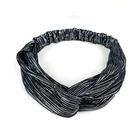 fashion designer stripe print spandex elastic headbands hair wrap band ladies headband