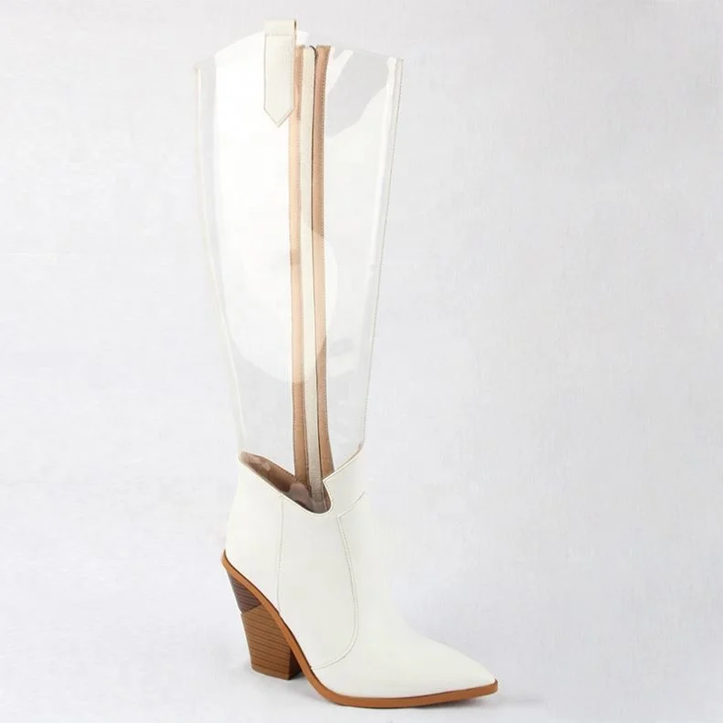 Wholesale Custom Brand Strange Heel Shoes Western Boots Fashion PVC Transparent Boots Knee High Boots for Women, Black, white
Wholesale Custom Brand Strange Heel Shoes Western Boots Fashion PVC Transparent Boots Knee High Boots for Women, Black, white