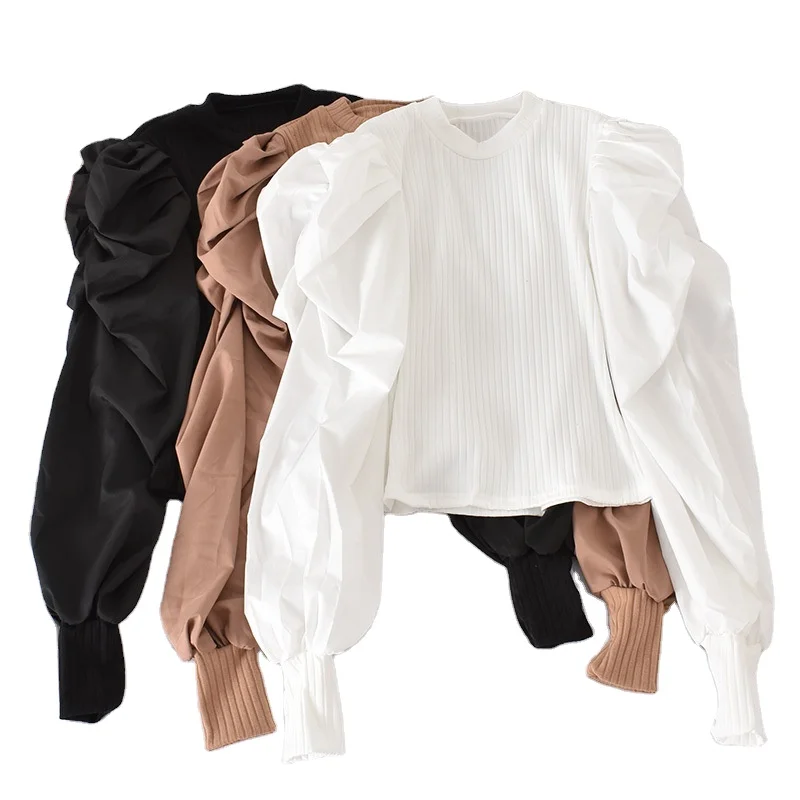 Factory direct cheap price Fashion Design Puff Sleeve Patchwork Knitted Shirt ladies blouse girl knit pullover sweater, 9 colors
Factory direct cheap price Fashion Design Puff Sleeve Patchwork Knitted Shirt ladies blouse girl knit pullover sweater, 9 colors