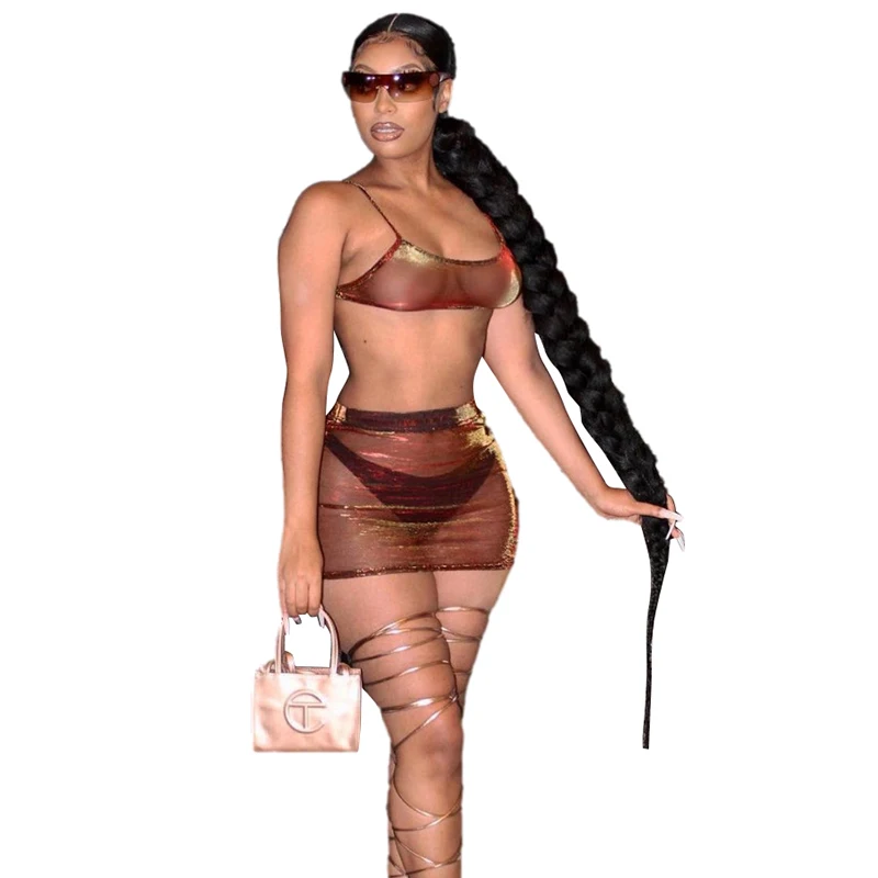2021 Summer Clothing Mesh Halte Bras Skirt 2 Pieces Set Clubwear Party See Through Women sets
2021 Summer Clothing Mesh Halte Bras Skirt 2 Pieces Set Clubwear Party See Through Women sets