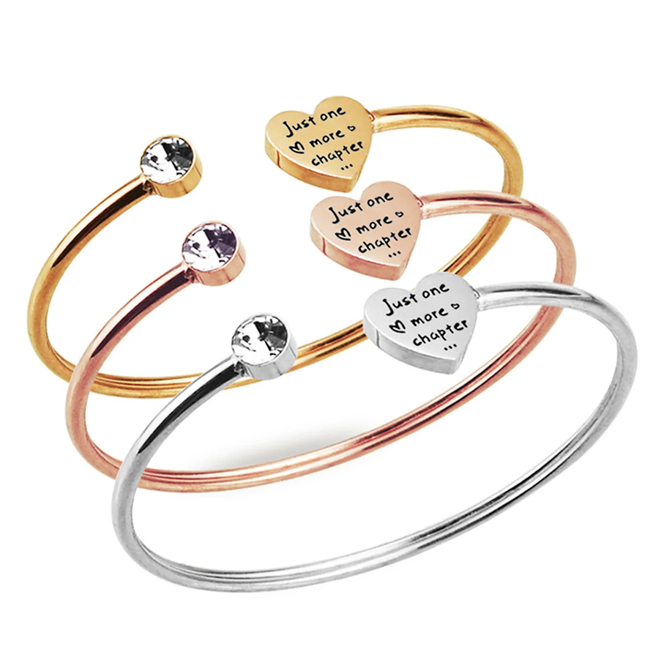 Adjustable Heart Crystal Open Stainless Steel Bracelet Bangles Inspiration Cuff Bracelets for Women Jewelry Gift for Girls
Adjustable Heart Crystal Open Stainless Steel Bracelet Bangles Inspiration Cuff Bracelets for Women Jewelry Gift for Girls