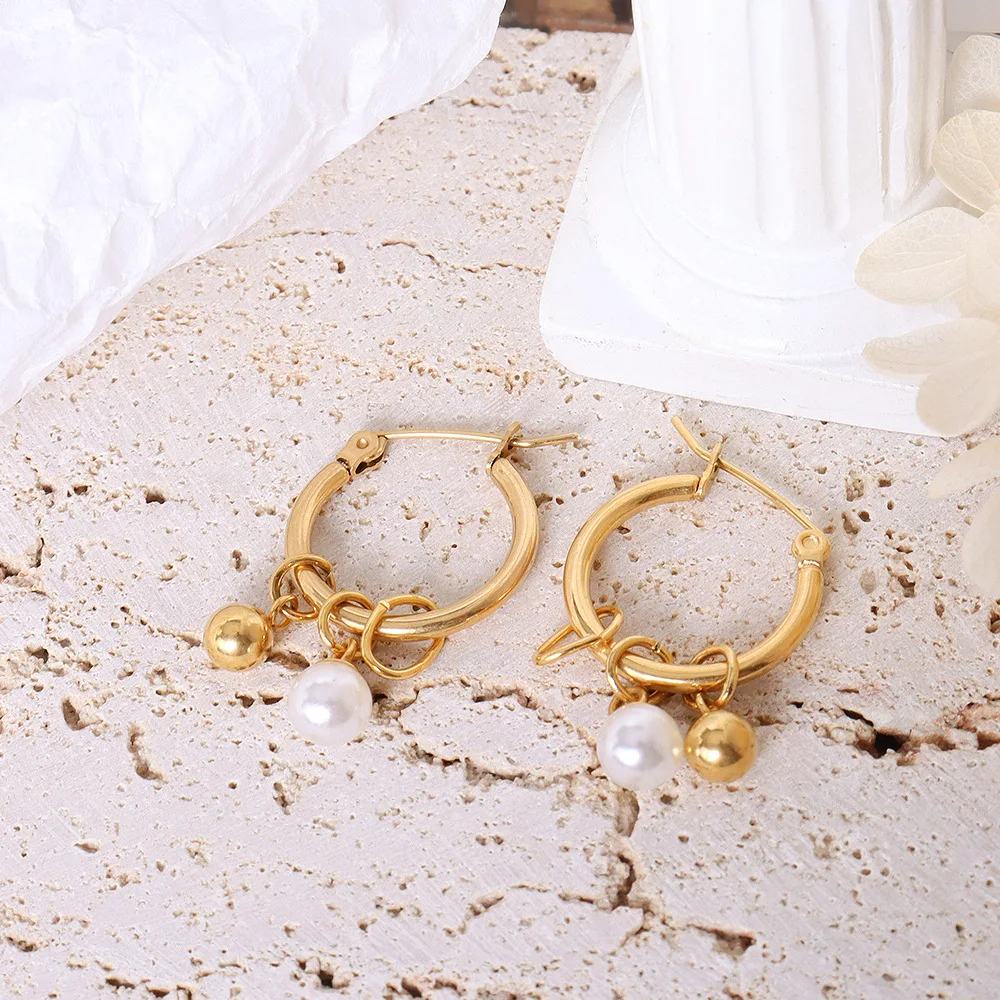 Simple Retro Statement Pearl Hoop Earrings Detachable Ball And Pearl Charm Dangle Teardrop Stainless Steel Earrings
Simple Retro Statement Pearl Hoop Earrings Detachable Ball And Pearl Charm Dangle Teardrop Stainless Steel Earrings
