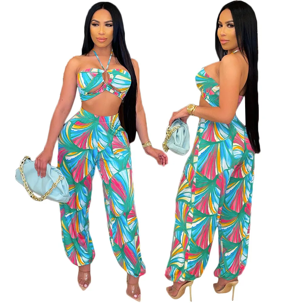 2021 Fashion Boho Print Women's Sexy Strapless Tube Top Wide Leg Trousers Two Piece Pants Suit Lounge Wear Casual 2 Piece Set, Picture
2021 Fashion Boho Print Women's Sexy Strapless Tube Top Wide Leg Trousers Two Piece Pants Suit Lounge Wear Casual 2 Piece Set, Picture