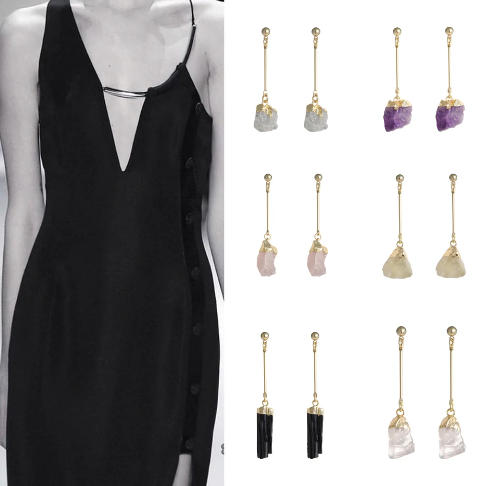 Factory Wholesale Irregular Crystal Rose Quartz Gold Plating Crystal Drop Earrings Stone Earrings
Factory Wholesale Irregular Crystal Rose Quartz Gold Plating Crystal Drop Earrings Stone Earrings