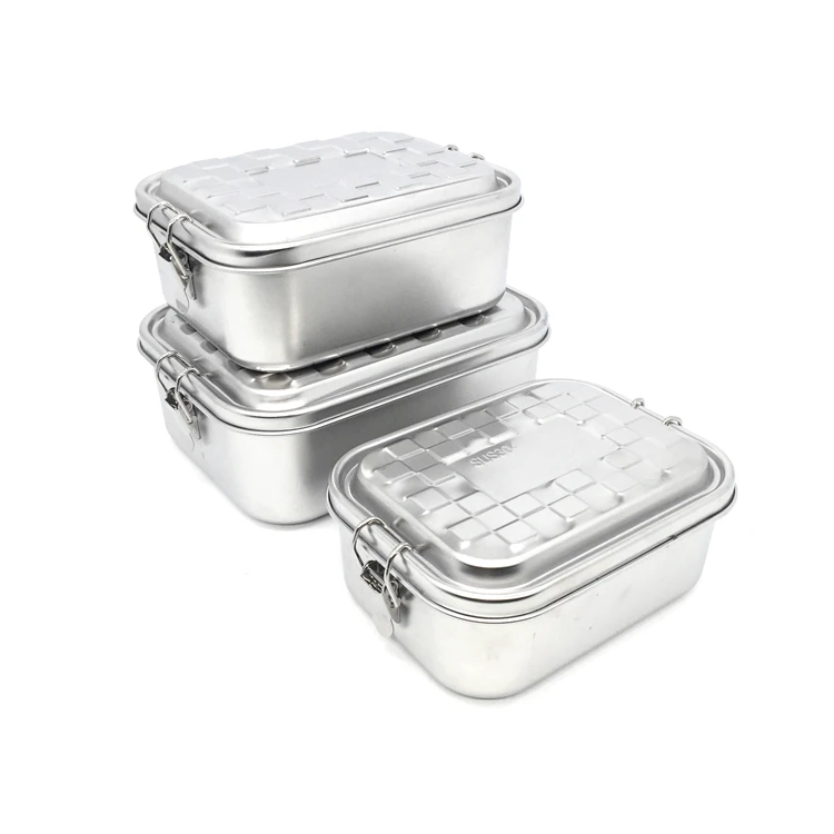 Eco Friendly checkered design Dishwasher safe high quality stainless steel Storage box Airtight Bento box for office with clips, Silver
Eco Friendly checkered design Dishwasher safe high quality stainless steel Storage box Airtight Bento box for office with clips, Silver