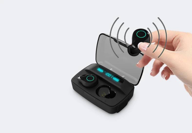 RT15 wireless Bluetooth 5.0 Earbuds with 2200mAh Charging Case LED Battery Display Waterproof True Wireless Earbuds - ANKUX.COM